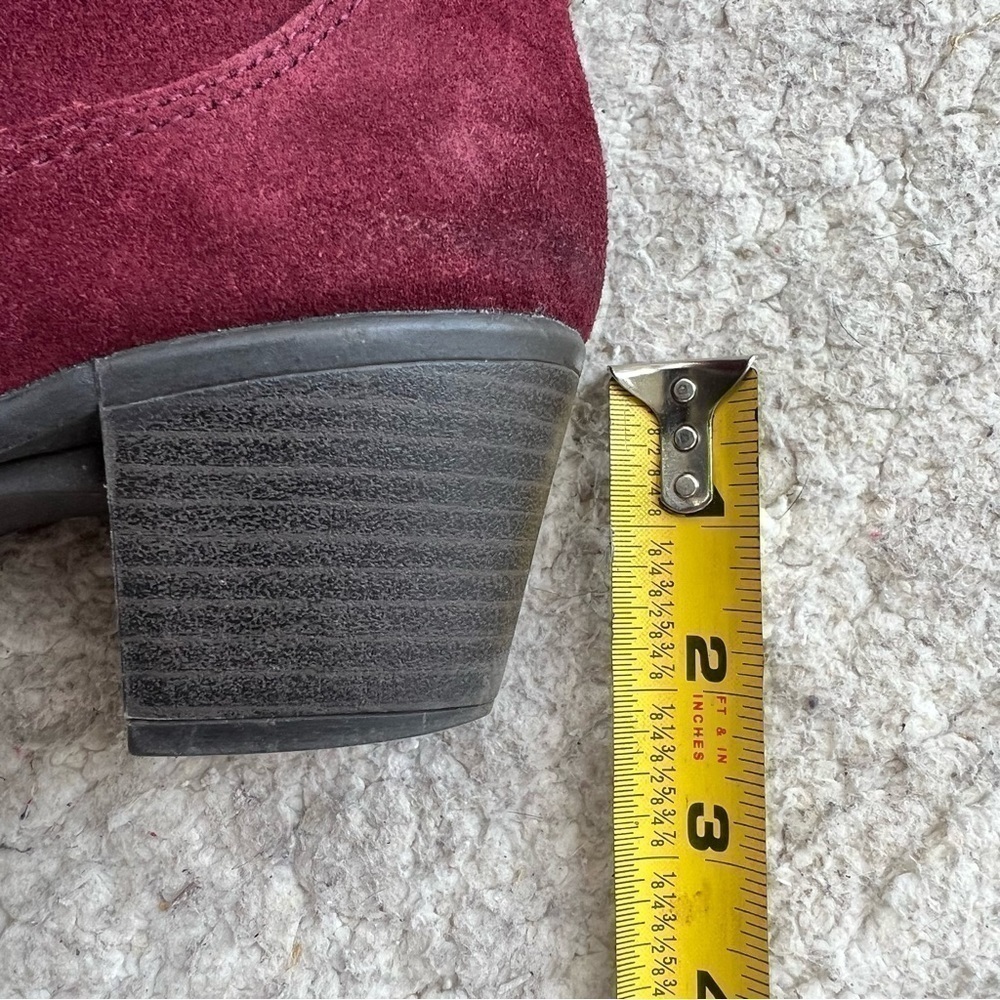 Earth Origins by EARTH "Tori" Merlot Suede Ankle Western Boho Booties Size 7M - Picture 11 of 12